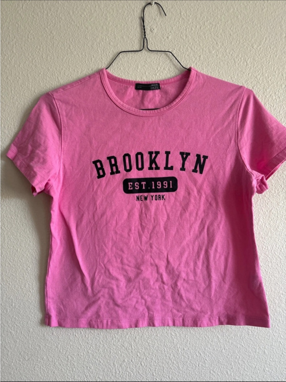 Pink Brooklyn Graphic Crop Tee